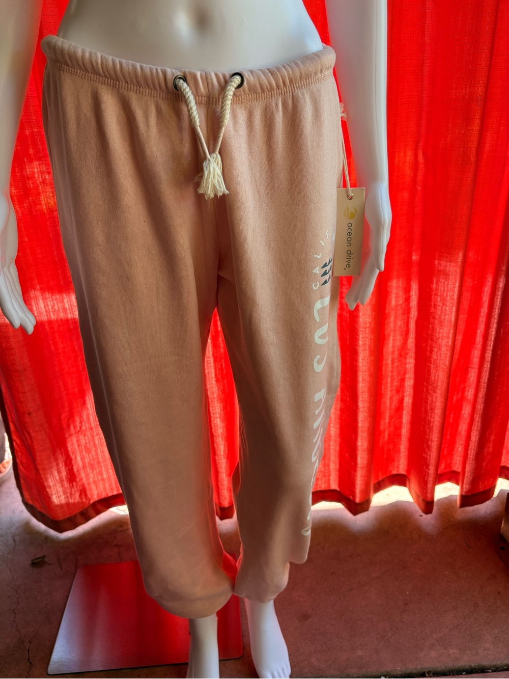Ocean Drive Girls Peach Drawstring Joggers